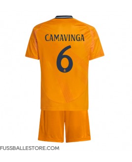 Günstige Real Madrid Eduardo Camavinga #6 Auswärts Trikotsatzt Kinder 2024-25 Kurzarm (+ Kurze Hosen)